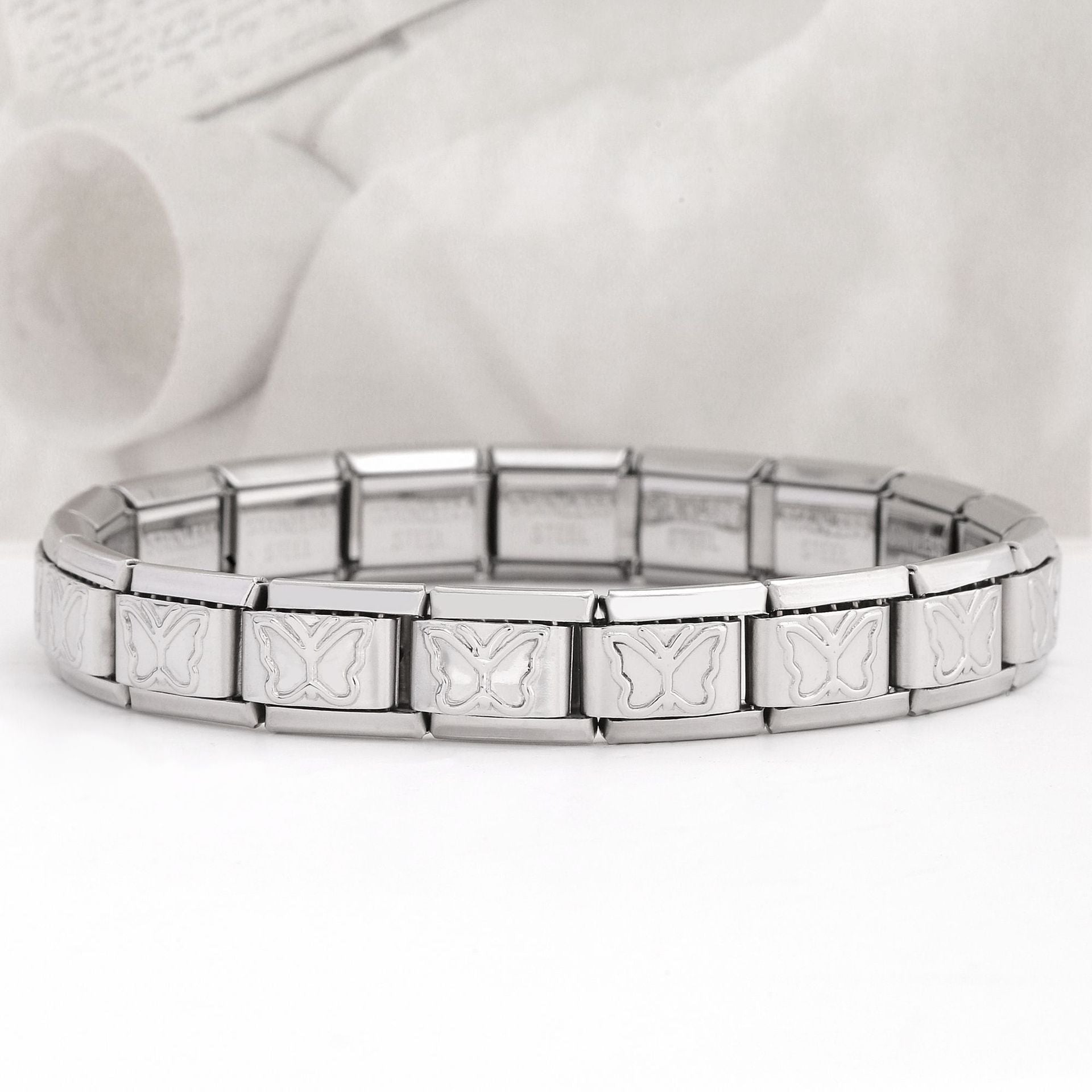 Wholesale Italian Charm Bracelet Stainless Steel Butterfly Series Bracelet Accessories Charms